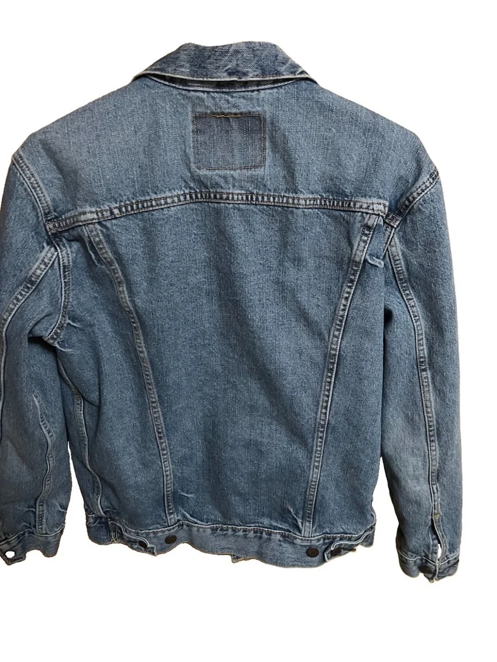 Levi's 72334-0139 Men's Medium Denim Trucker Jacket Faded Distressed Blue Jean M